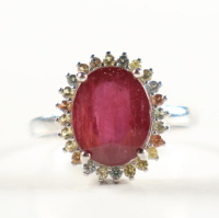 New 5.70 CTW Ruby & Sapphire Ring | Estimated Retail Value: $2,350 (UGL) at PristineAuction.com