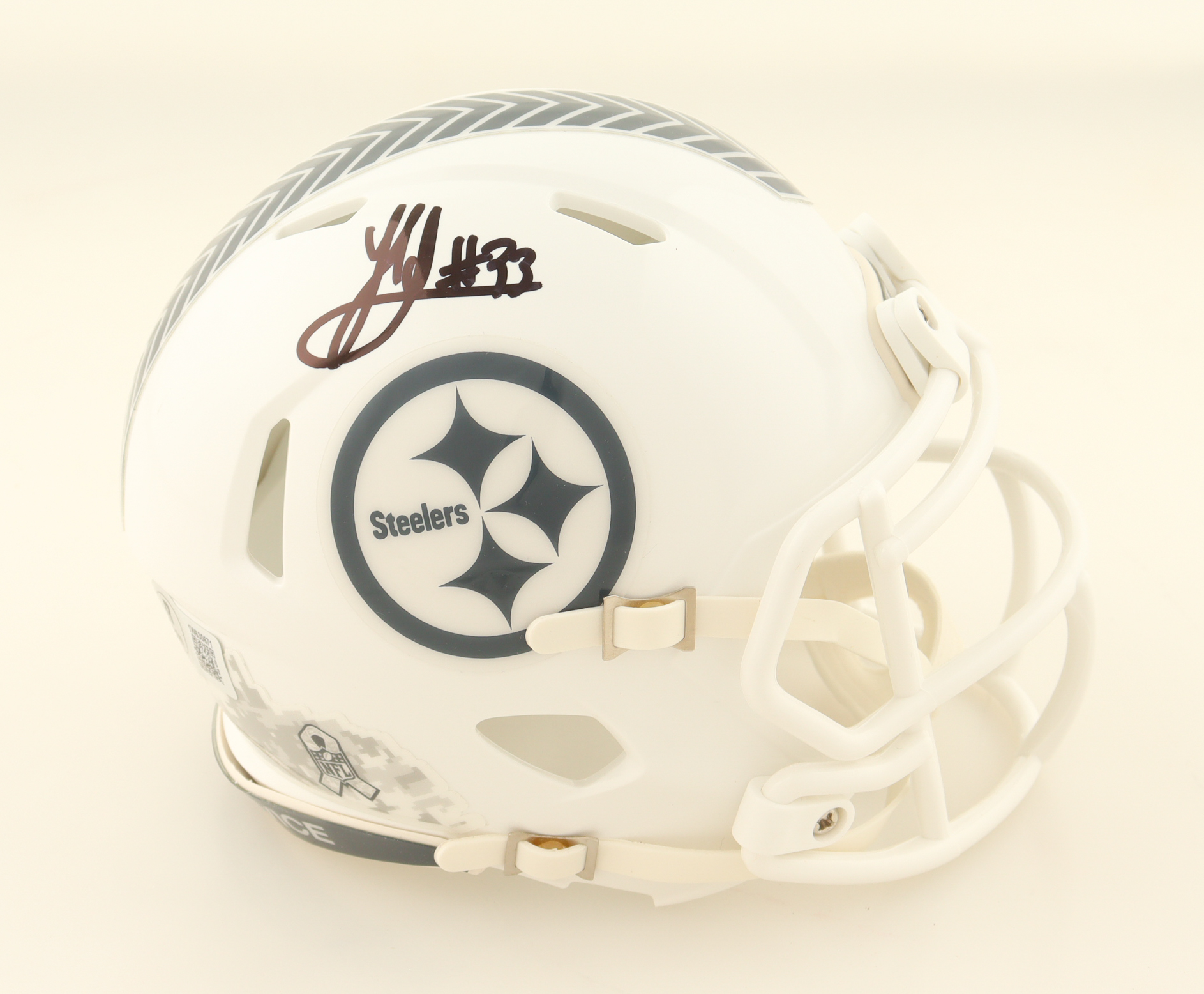 Jack Sawyer Signed Steelers Salute To Service Alternate Speed Mini Helmet (Beckett) at PristineAuction.com Jack Sawyer Signed Steelers Salute To Service Alternate Speed Mini Helmet (Beckett) at PristineAuction.com