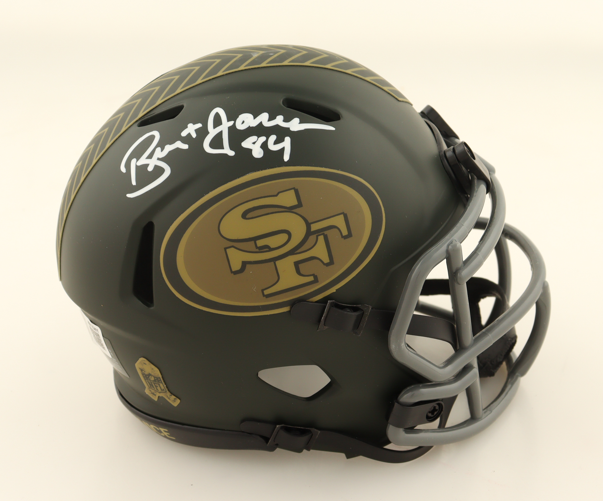 Brent Jones Signed 49ers Salute To Service Alternate Speed Mini Helmet (Beckett) at PristineAuction.com Brent Jones Signed 49ers Salute To Service Alternate Speed Mini Helmet (Beckett) at PristineAuction.com