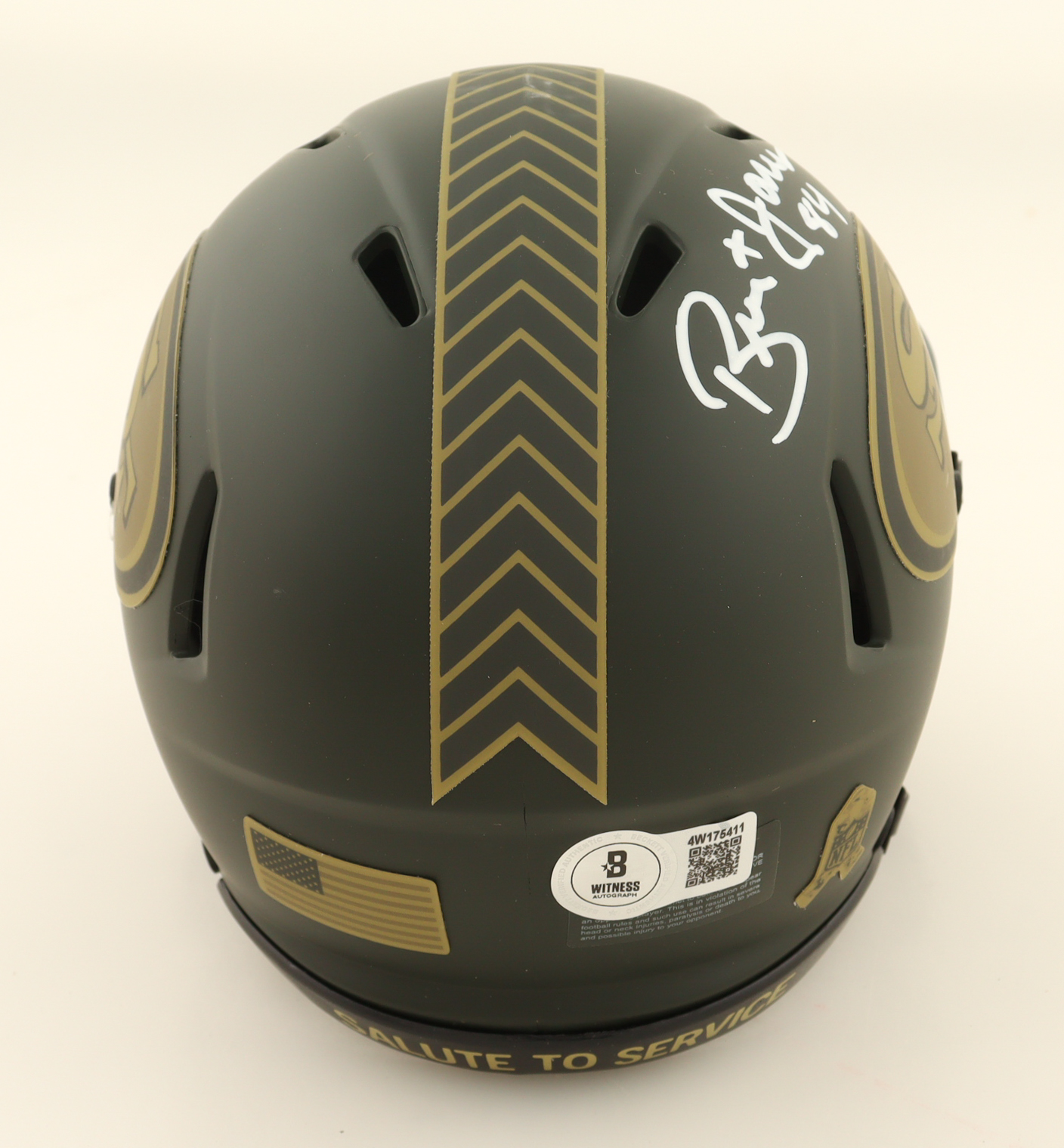 Brent Jones Signed 49ers Salute To Service Alternate Speed Mini Helmet (Beckett) at PristineAuction.com Brent Jones Signed 49ers Salute To Service Alternate Speed Mini Helmet (Beckett) at PristineAuction.com