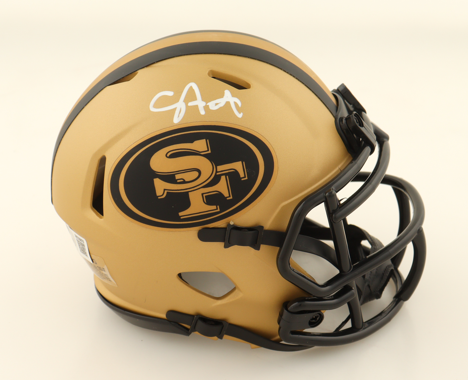 Upton Stout Signed 49ers Rave Alternate Speed Mini Helmet (Beckett) at PristineAuction.com Upton Stout Signed 49ers Rave Alternate Speed Mini Helmet (Beckett) at PristineAuction.com
