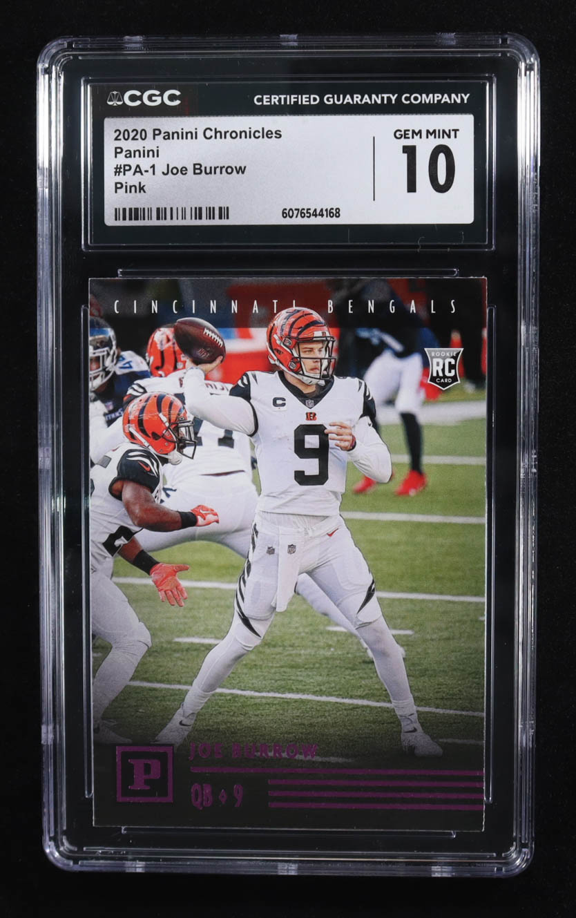 Joe Burrow 2020 Panini Chronicles Panini Pink #1 RC (CGC 10) at PristineAuction.com Joe Burrow 2020 Panini Chronicles Panini Pink #1 RC (CGC 10) at PristineAuction.com