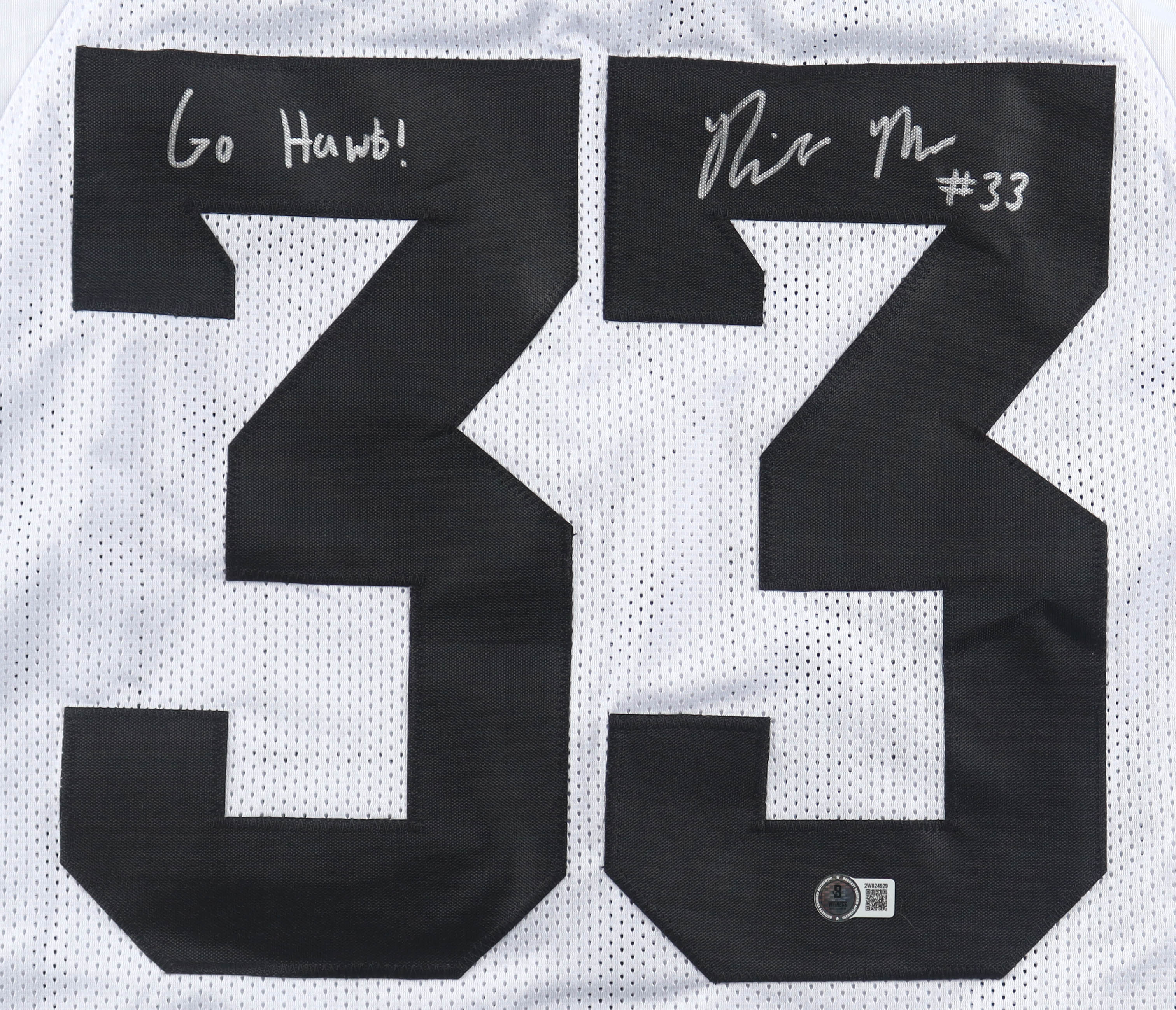 Riley Moss Signed Jersey Inscribed "Go Hawks!" (Beckett) at PristineAuction.com Riley Moss Signed Jersey Inscribed "Go Hawks!" (Beckett) at PristineAuction.com