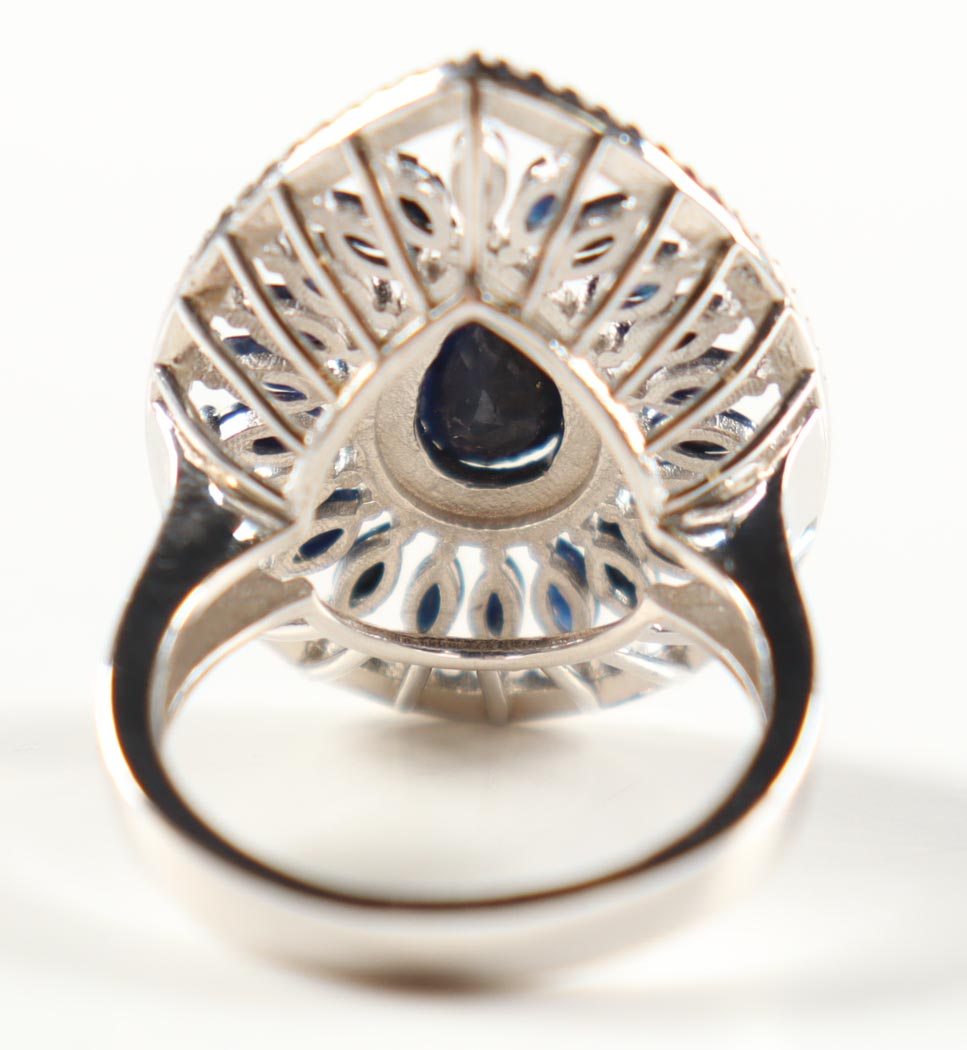 4.7 CTW Sapphire & White Zircon Ring | Estimated Retail Value: $1,950 (UGL) at PristineAuction.com 4.7 CTW Sapphire & White Zircon Ring | Estimated Retail Value: $1,950 (UGL) at PristineAuction.com