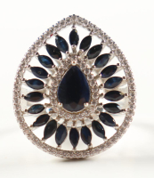 4.7 CTW Sapphire & White Zircon Ring | Estimated Retail Value: $1,950 (UGL) at PristineAuction.com