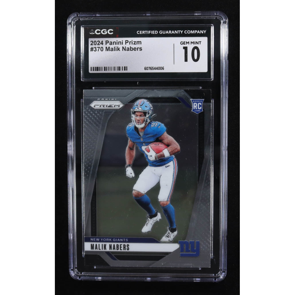 Malik Nabers 2024 Panini Prizm #370 RC (CGC 10) at PristineAuction.com Malik Nabers 2024 Panini Prizm #370 RC (CGC 10) at PristineAuction.com