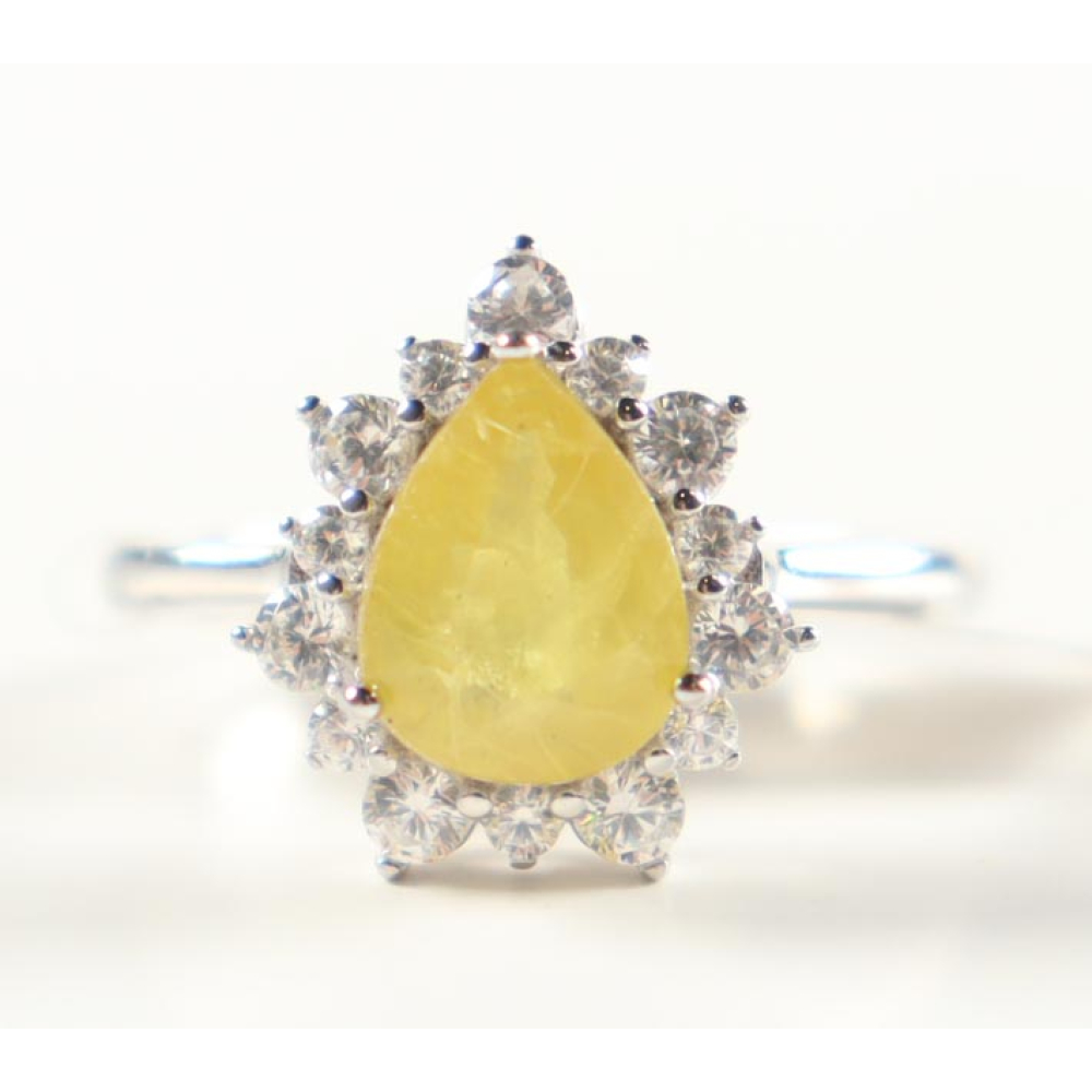 New 3.25 CTW Sapphire & Zircon Ring | Estimated Retail Value: $1,650 (UGL) at PristineAuction.com