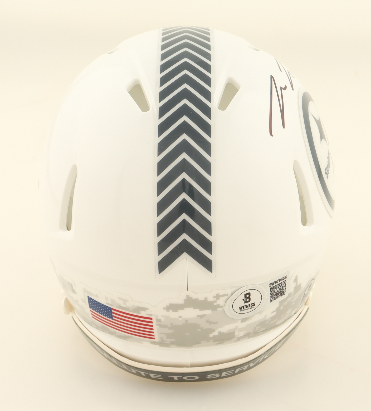 Pat Freiermuth Signed Steelers Salute To Service Alternate Speed Mini Helmet (Beckett) at PristineAuction.com Pat Freiermuth Signed Steelers Salute To Service Alternate Speed Mini Helmet (Beckett) at PristineAuction.com