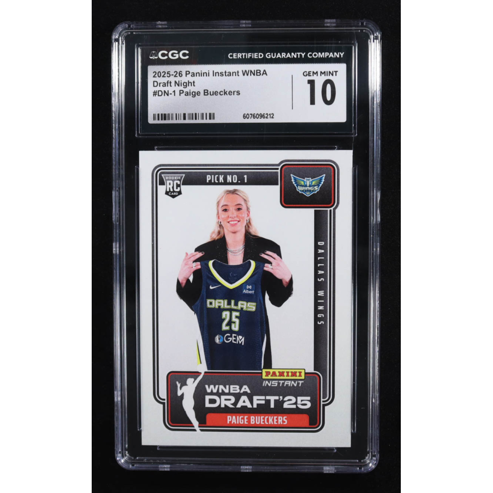 Paige Bueckers 2025 Panini Instant WNBA Draft Night #DN1 RC (CGC 10) at PristineAuction.com
