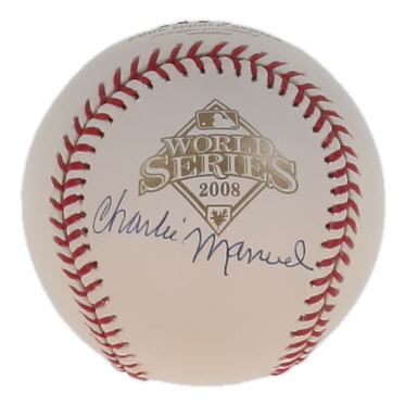 Charlie Manuel Signed 2008 World Series Baseball (PSA) at PristineAuction.com Charlie Manuel Signed 2008 World Series Baseball (PSA) at PristineAuction.com