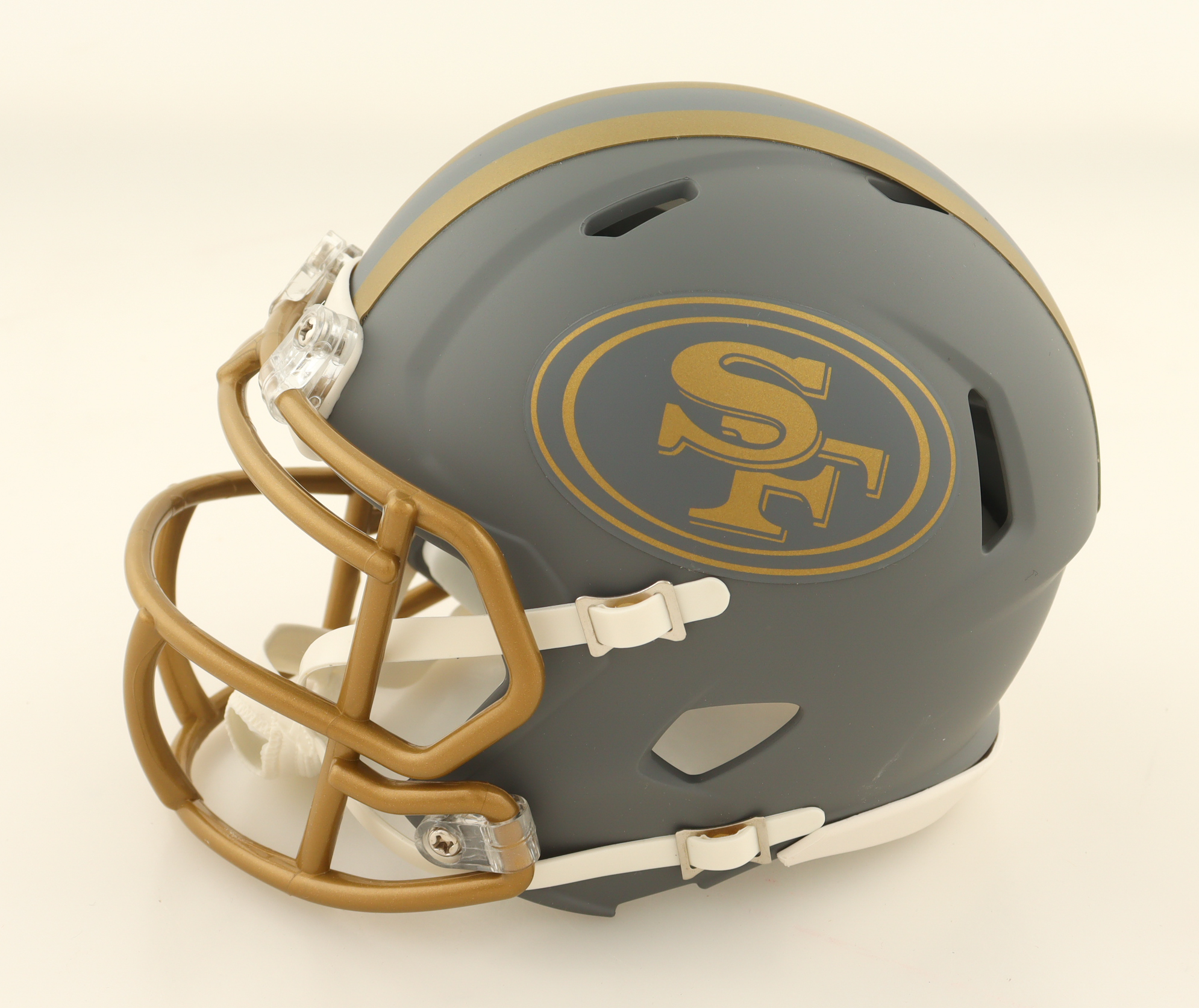 Tom Rathman Signed 49ers Slate Alternate Speed Mini Helmet (Beckett) at PristineAuction.com Tom Rathman Signed 49ers Slate Alternate Speed Mini Helmet (Beckett) at PristineAuction.com
