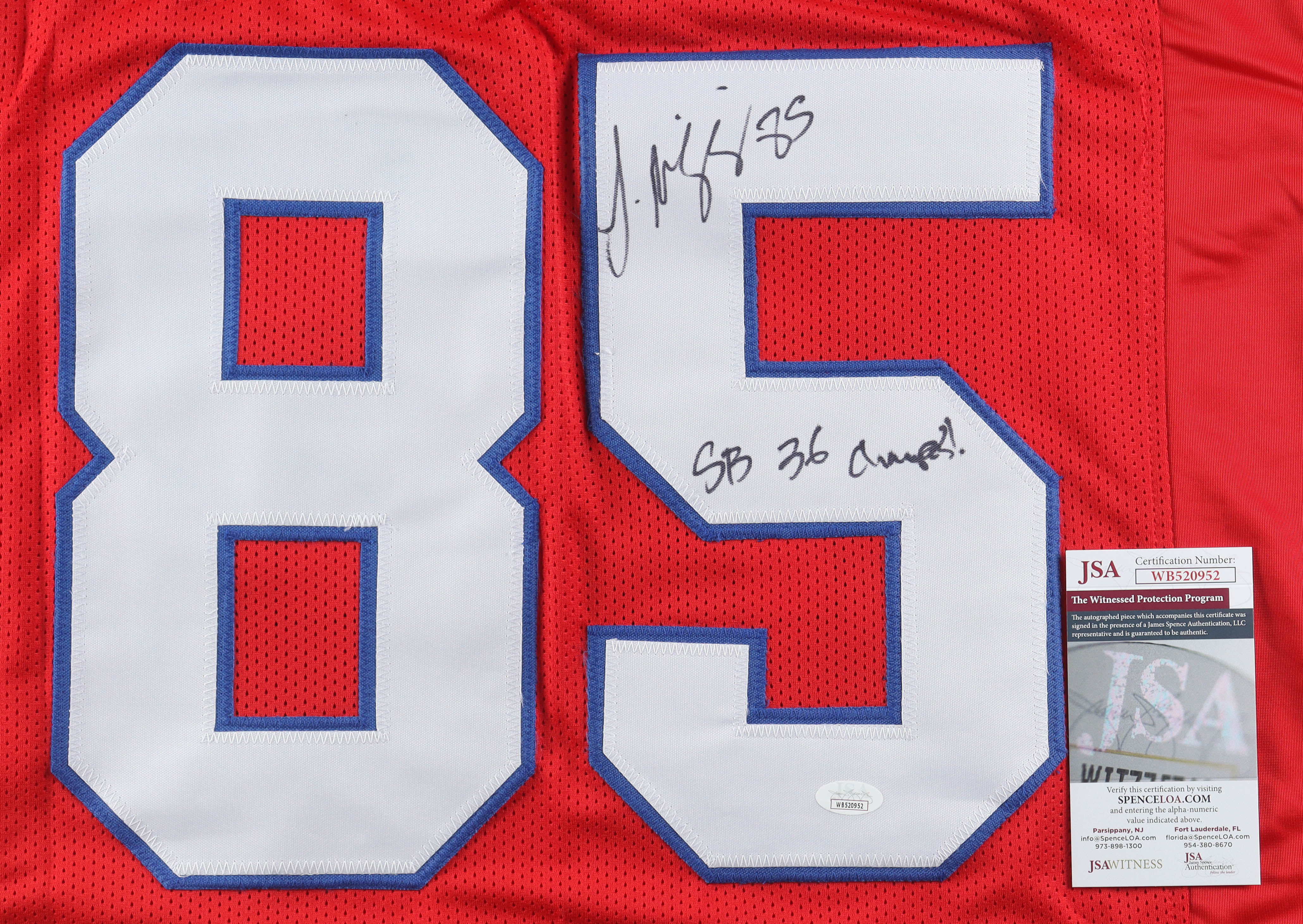 Jermaine Wiggins Signed Jersey Inscribed "SB 36 Champs!" (JSA) at PristineAuction.com Jermaine Wiggins Signed Jersey Inscribed "SB 36 Champs!" (JSA) at PristineAuction.com