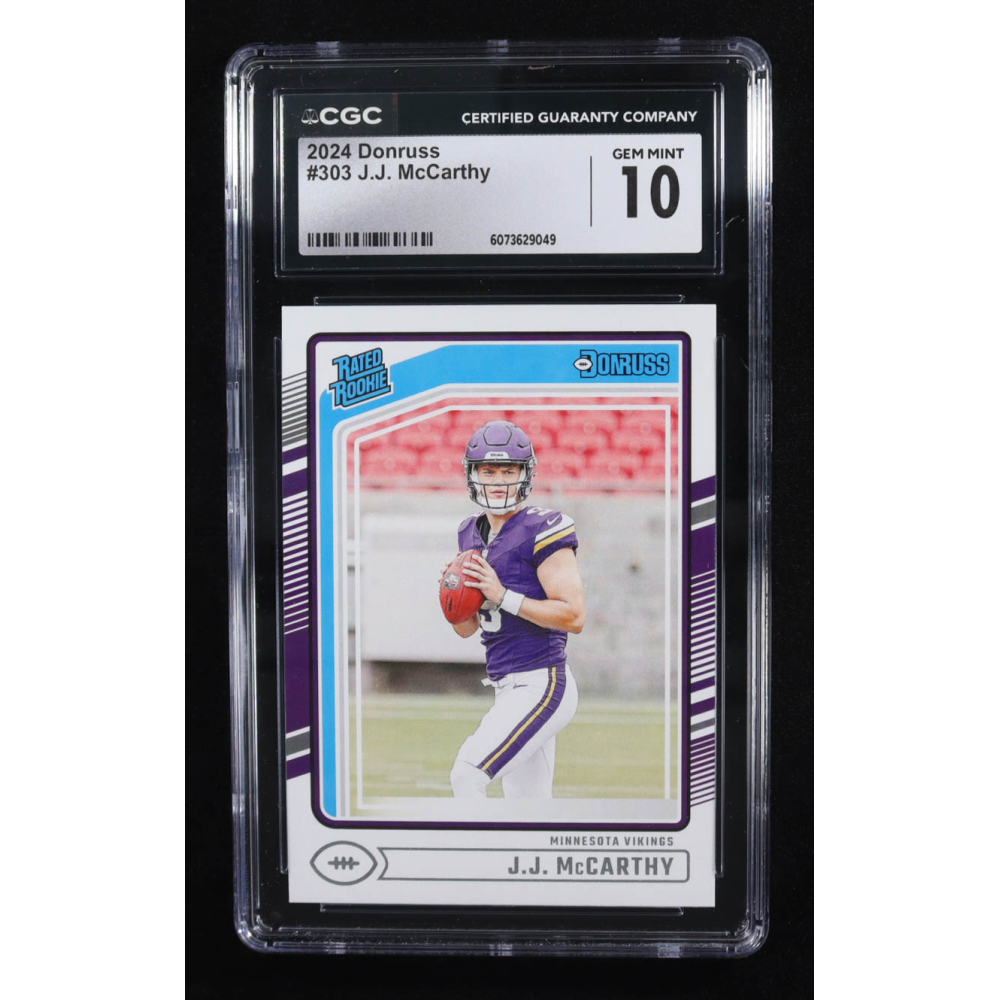 J.J. McCarthy 2024 Donruss #303 RR RC (CGC 10) at PristineAuction.com