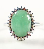 New 6.0 CTW Emerald & Sapphire Ring | Estimated Retail Value: $3,250 (UGL) at PristineAuction.com