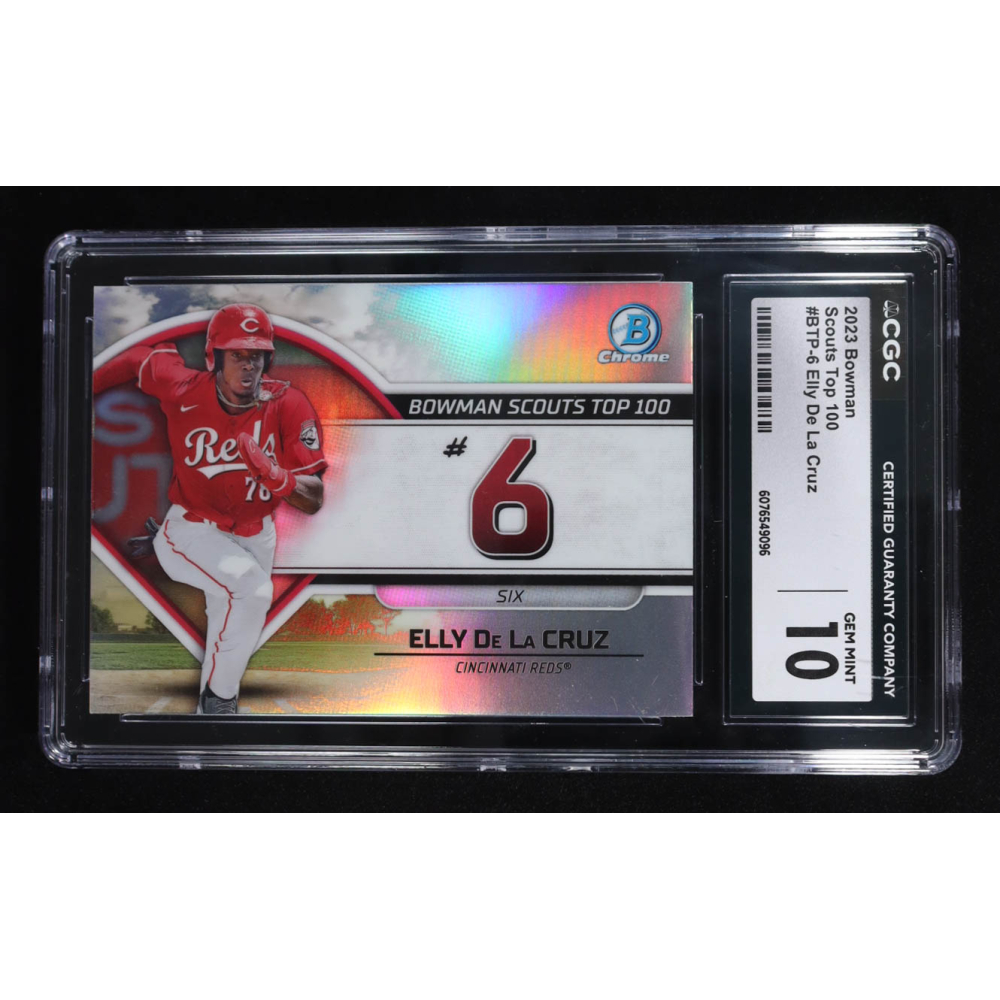 Elly De La Cruz 2023 Bowman Chrome Scouts Top 100 #BTP6 RC (CGC 10) at PristineAuction.com Elly De La Cruz 2023 Bowman Chrome Scouts Top 100 #BTP6 RC (CGC 10) at PristineAuction.com