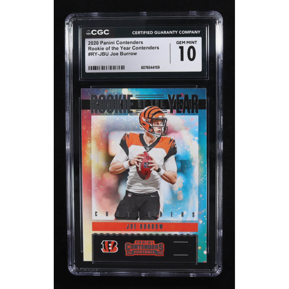 Joe Burrow 2020 Panini Contenders Rookie of the Year Contenders #1 RC (CGC 10) at PristineAuction.com