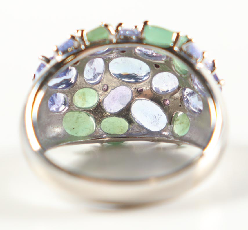 New 4.65 CTW Tanzanite & Emerald Ring | Estimated Retail Value: $1,950 (UGL) at PristineAuction.com New 4.65 CTW Tanzanite & Emerald Ring | Estimated Retail Value: $1,950 (UGL) at PristineAuction.com