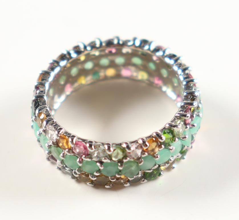 New 6.45 CTW Emerald & Tourmaline Ring | Estimated Retail Value: $2,600 (UGL) at PristineAuction.com New 6.45 CTW Emerald & Tourmaline Ring | Estimated Retail Value: $2,600 (UGL) at PristineAuction.com