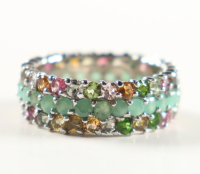 New 6.45 CTW Emerald & Tourmaline Ring | Estimated Retail Value: $2,600 (UGL) at PristineAuction.com