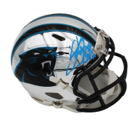 Steve Smith Sr. Signed Panthers Chrome Alternate Speed Mini Helmet Inscribed "Agent 89" (Radtke) at PristineAuction.com
