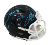 Steve Smith Sr. Signed Panthers Flat Black Alternate Speed Mini Helmet Inscribed "Agent 89" (Radtke) at PristineAuction.com