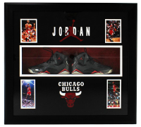 Michael Jordan Signed Bulls Custom Shadowbox Jordan Basketball Shoes (UDA) at PristineAuction.com