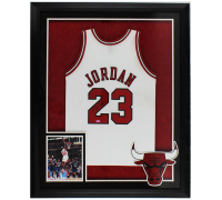 Michael Jordan Signed Custom Framed Jersey (UDA) at PristineAuction.com