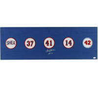 Tom Seaver Signed Mets 12x36 Patches Board Inscribed "HOF 92" (JSA) at PristineAuction.com