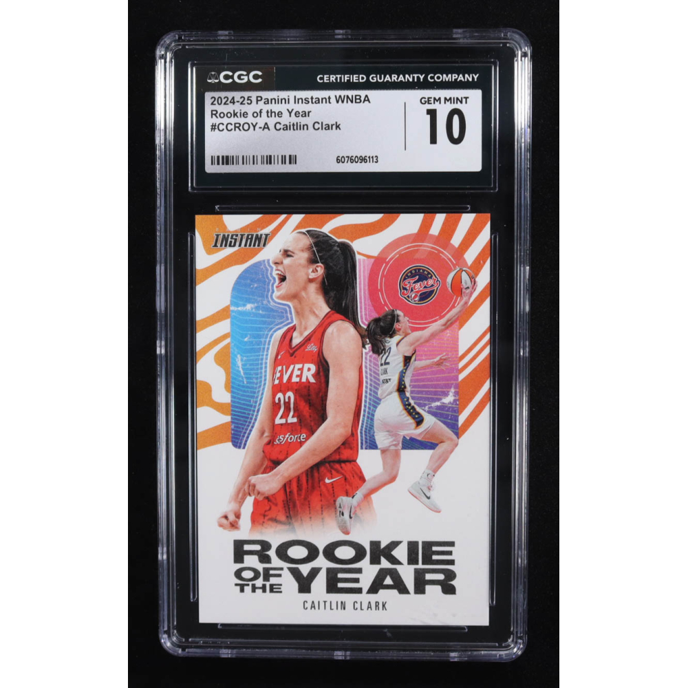Caitlin Clark 2024 Panini Instant WNBA Caitlin Clark Rookie of the Year #CCROYA RC (CGC 10) at PristineAuction.com