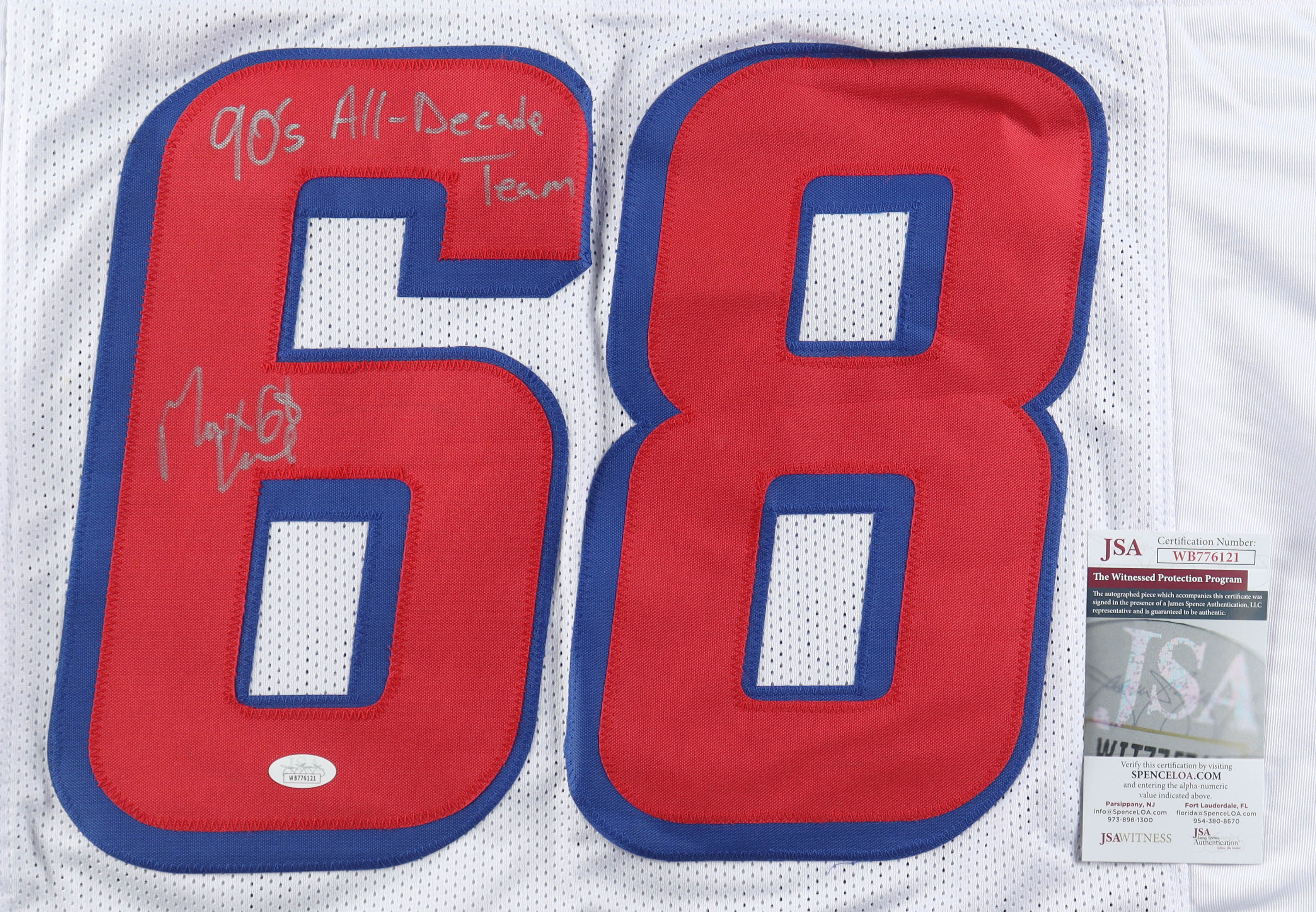 Max Lane Signed Jersey Inscribed "90's All Decade Team" (JSA) at PristineAuction.com Max Lane Signed Jersey Inscribed "90's All Decade Team" (JSA) at PristineAuction.com