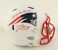 Jarrett Stidham Signed Patriots Full-Size Flat White Alternate Speed Helmet Inscribed "We Are All Patriots" (JSA) at PristineAuction.com