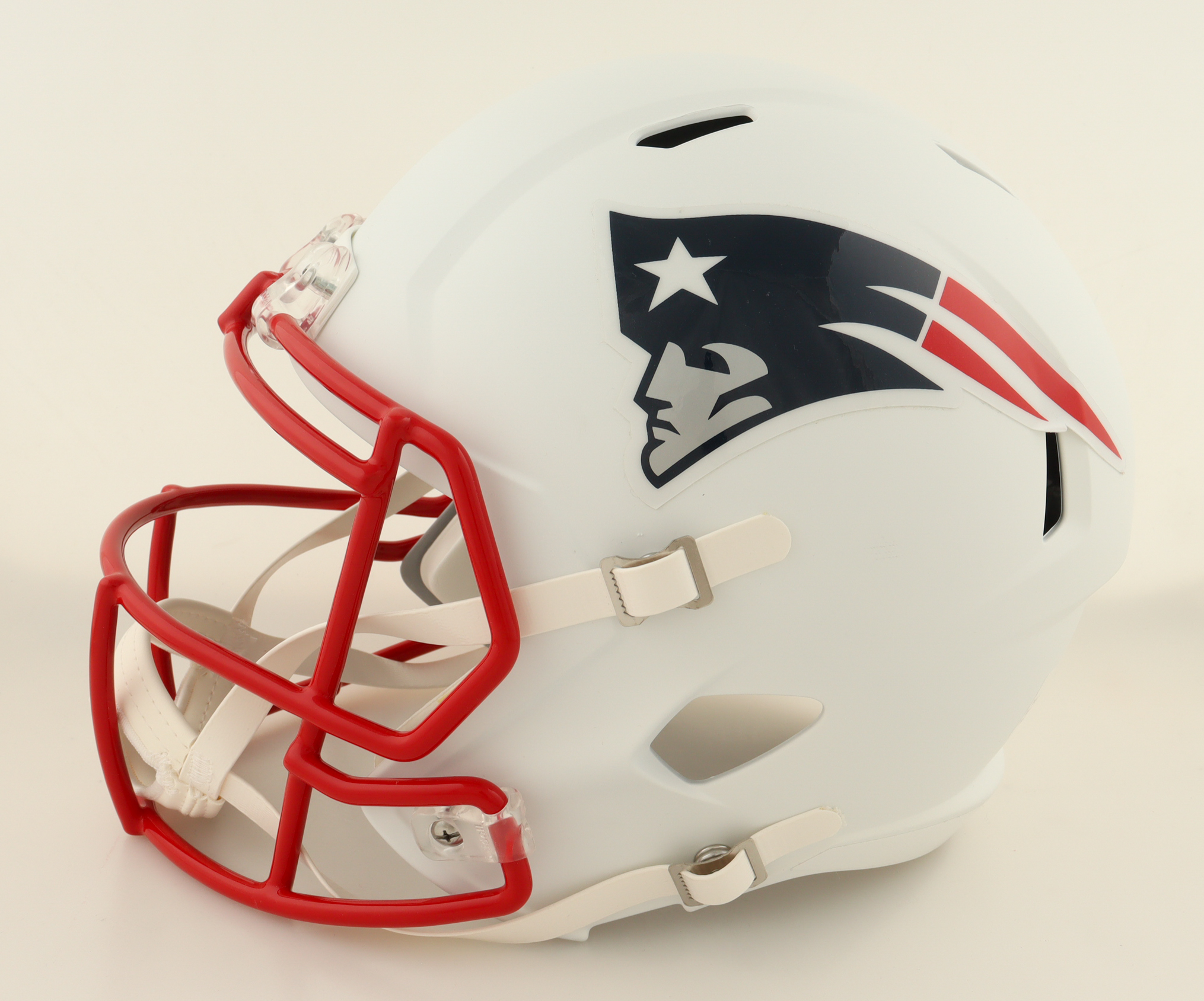 Jarrett Stidham Signed Patriots Full-Size Flat White Alternate Speed Helmet Inscribed "We Are All Patriots" (JSA) at PristineAuction.com Jarrett Stidham Signed Patriots Full-Size Flat White Alternate Speed Helmet Inscribed "We Are All Patriots" (JSA) at PristineAuction.com