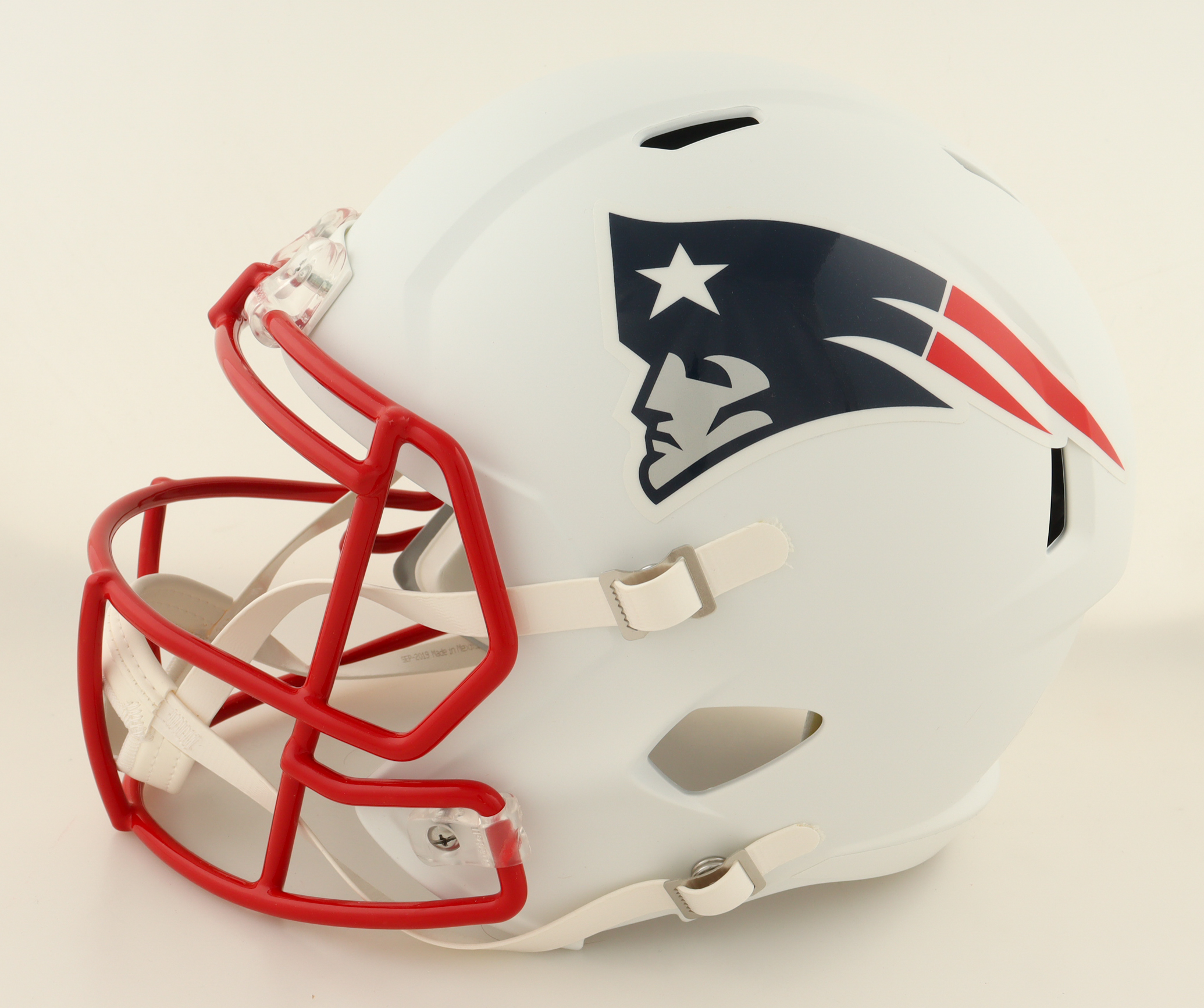 Jarrett Stidham Signed Patriots Full-Size Flat White Alternate Speed Helmet Inscribed "We Are All Patriots" (JSA) at PristineAuction.com Jarrett Stidham Signed Patriots Full-Size Flat White Alternate Speed Helmet Inscribed "We Are All Patriots" (JSA) at PristineAuction.com