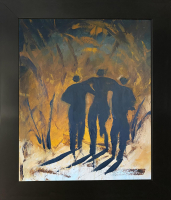 Mark Lewis Custom Framed Original Painting On Canvas #021-25 (Lewis) at PristineAuction.com