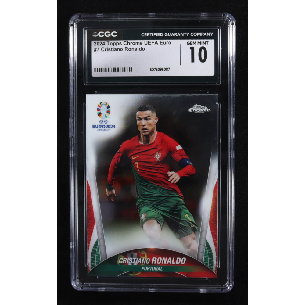 Cristiano Ronaldo 2024 Topps Chrome UEFA Euro #7 (CGC 10) at PristineAuction.com