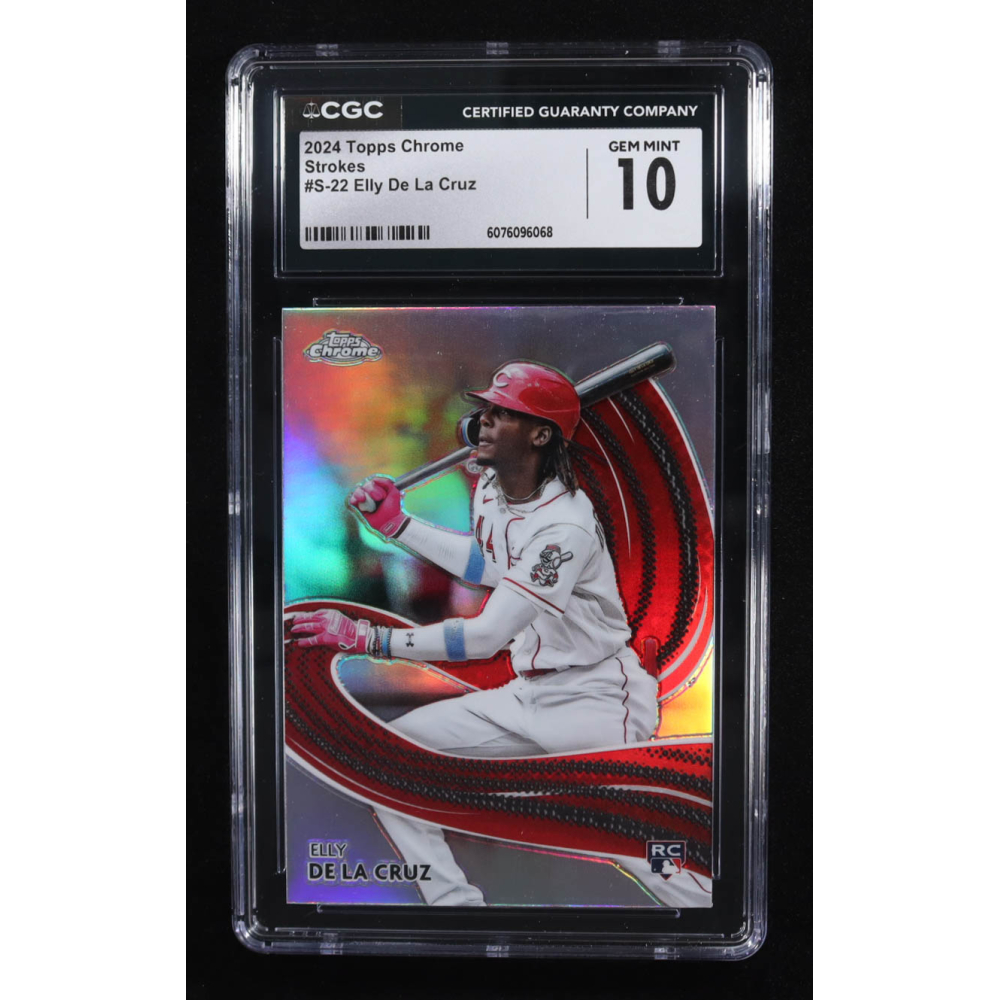 Elly De La Cruz 2024 Topps Chrome Strokes #S22 RC (CGC 10) at PristineAuction.com Elly De La Cruz 2024 Topps Chrome Strokes #S22 RC (CGC 10) at PristineAuction.com