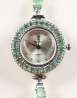 New 4.1 CTW Emerald Quartz Watch | Estimated Retail Value: $2,700 (UGL) at PristineAuction.com