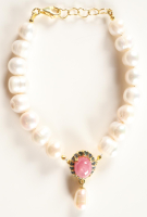 New Freshwater Cultured Pearl Bracelet with 5.50 Carats of Ruby & Sapphire | Estimated Retail Value: $2,200 (UGL) at PristineAuction.com