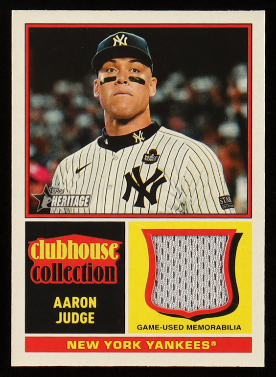 Aaron Judge 2025 Topps Heritage Clubhouse Collection Relics #CCRAJ at PristineAuction.com Aaron Judge 2025 Topps Heritage Clubhouse Collection Relics #CCRAJ at PristineAuction.com