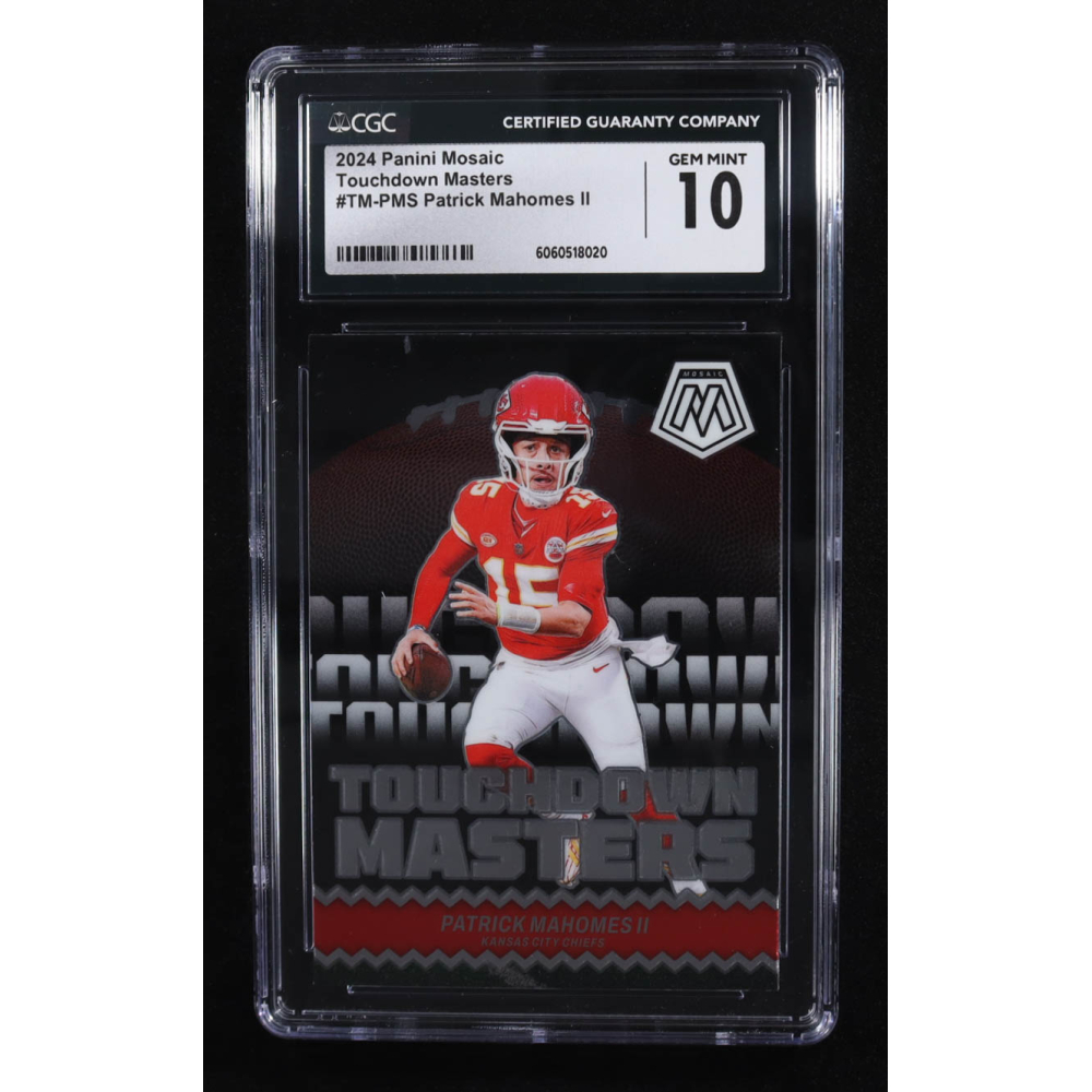 Patrick Mahomes II 2024 Panini Mosaic Touchdown Masters #1 (CGC 10) at PristineAuction.com Patrick Mahomes II 2024 Panini Mosaic Touchdown Masters #1 (CGC 10) at PristineAuction.com