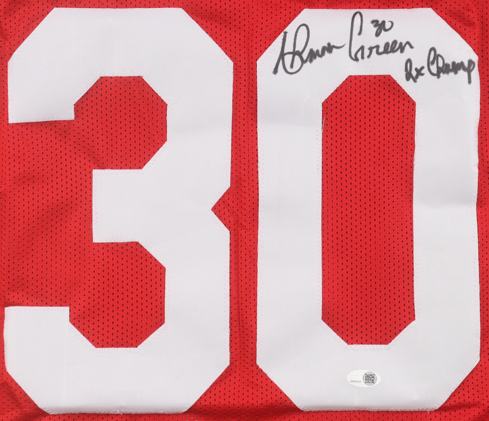 Ahman Green Signed Jersey Inscribed "2x Champ (JSA) at PristineAuction.com Ahman Green Signed Jersey Inscribed "2x Champ (JSA) at PristineAuction.com