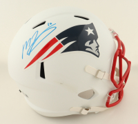 Mac Jones Signed Patriots White Alternate Full-Size Speed Helmet (Beckett) at PristineAuction.com