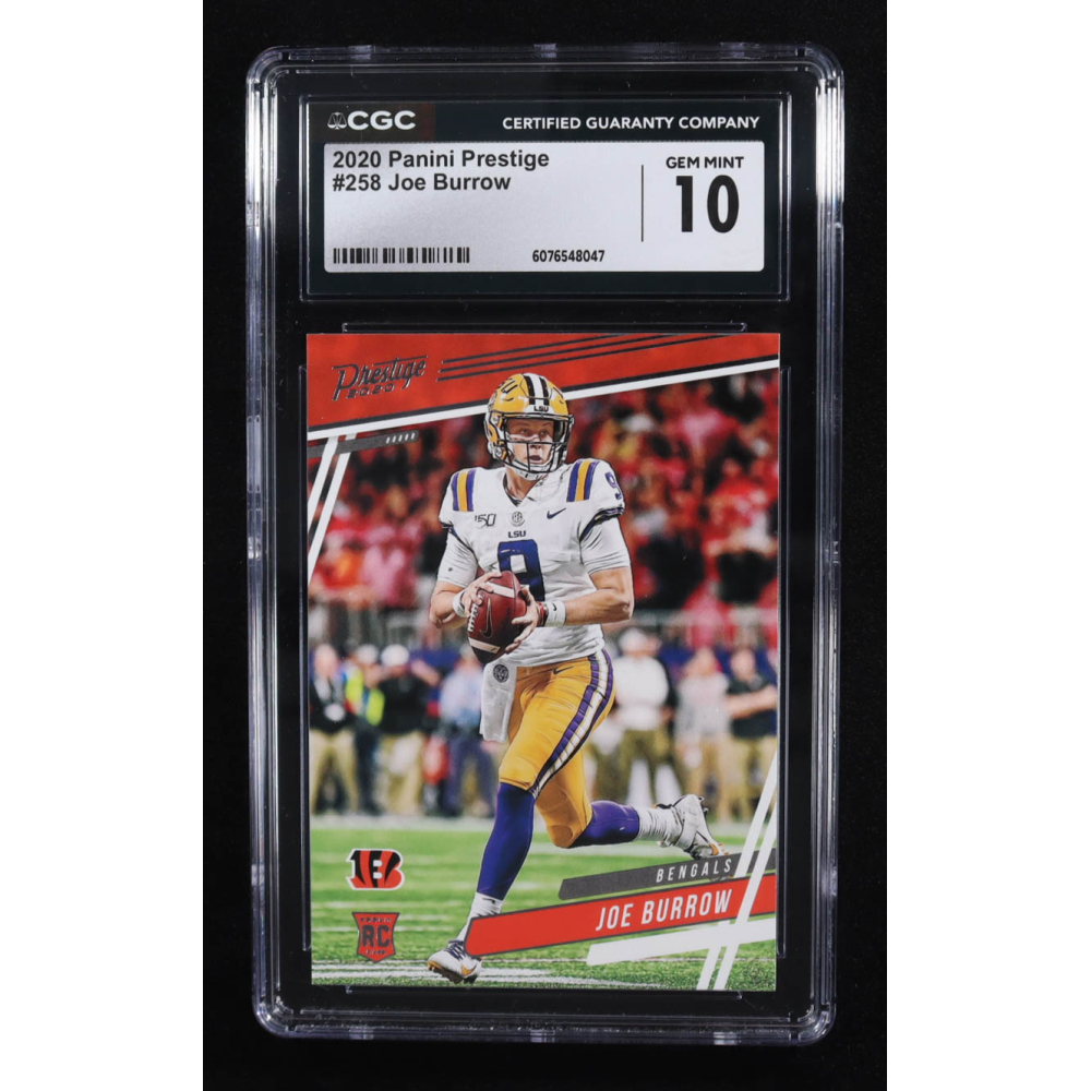 Joe Burrow 2020 Prestige #258 RC (CGC 10) at PristineAuction.com Joe Burrow 2020 Prestige #258 RC (CGC 10) at PristineAuction.com