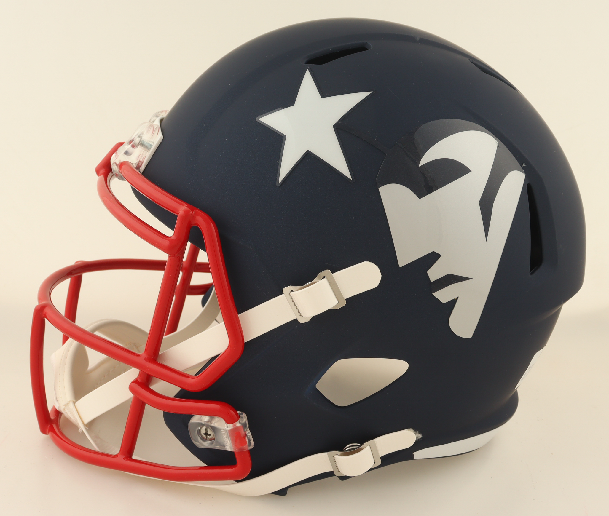 Jarrett Stidham Signed Patriots Full-Size AMP Alternate Speed Helmet Inscribed "Stid The KId" (JSA) at PristineAuction.com Jarrett Stidham Signed Patriots Full-Size AMP Alternate Speed Helmet Inscribed "Stid The KId" (JSA) at PristineAuction.com