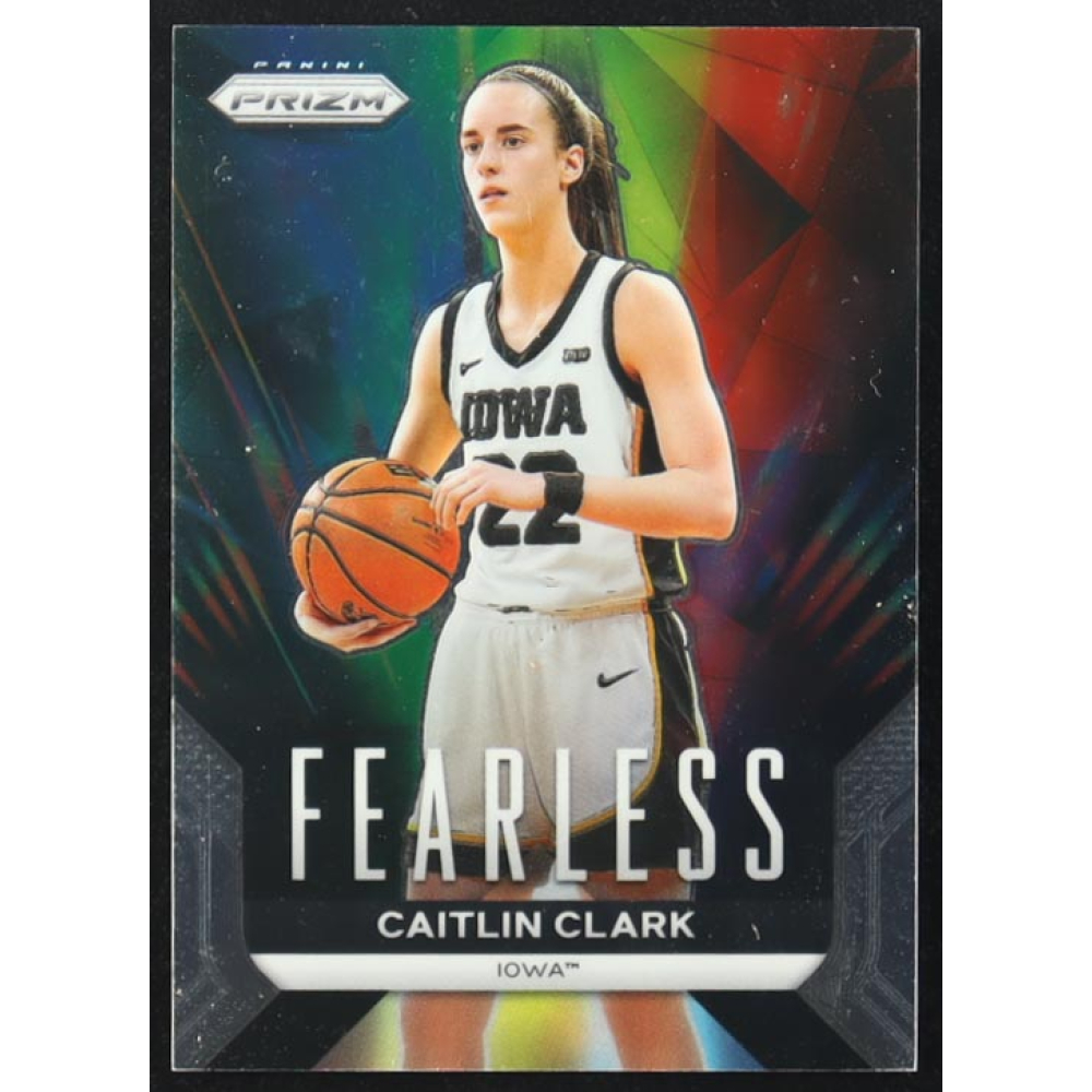 Caitlin Clark 2024 Panini Caitlin Clark Collection Prizm Fearless #F1 RC at PristineAuction.com