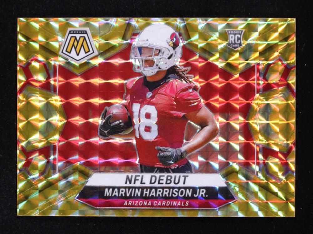 Marvin Harrison Jr. 2024 Panini Mosaic Mosaic Reactive Yellow #283 DEB RC