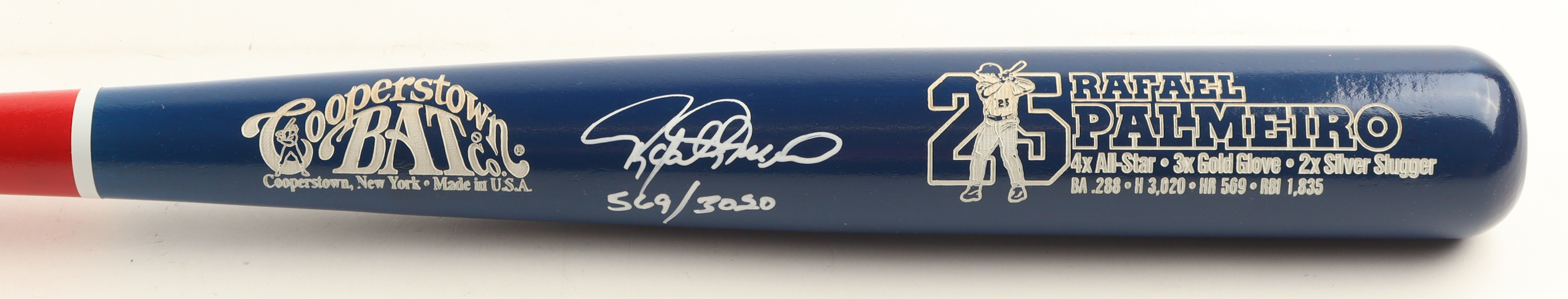 Rafael Palmeiro Signed LE Cooperstown Commemorative Stats Baseball Bat (JSA) at PristineAuction.com Rafael Palmeiro Signed LE Cooperstown Commemorative Stats Baseball Bat (JSA) at PristineAuction.com