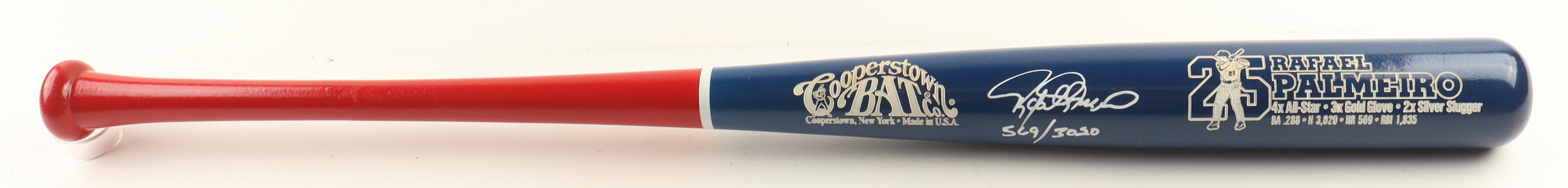 Rafael Palmeiro Signed LE Cooperstown Commemorative Stats Baseball Bat (JSA) at PristineAuction.com Rafael Palmeiro Signed LE Cooperstown Commemorative Stats Baseball Bat (JSA) at PristineAuction.com