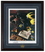 Bo Schembechler Signed LE Michigan Wolverines "Timeless Tradition" Custom Framed Lithograph Inscribed "Go Blue!" (JSA) at PristineAuction.com