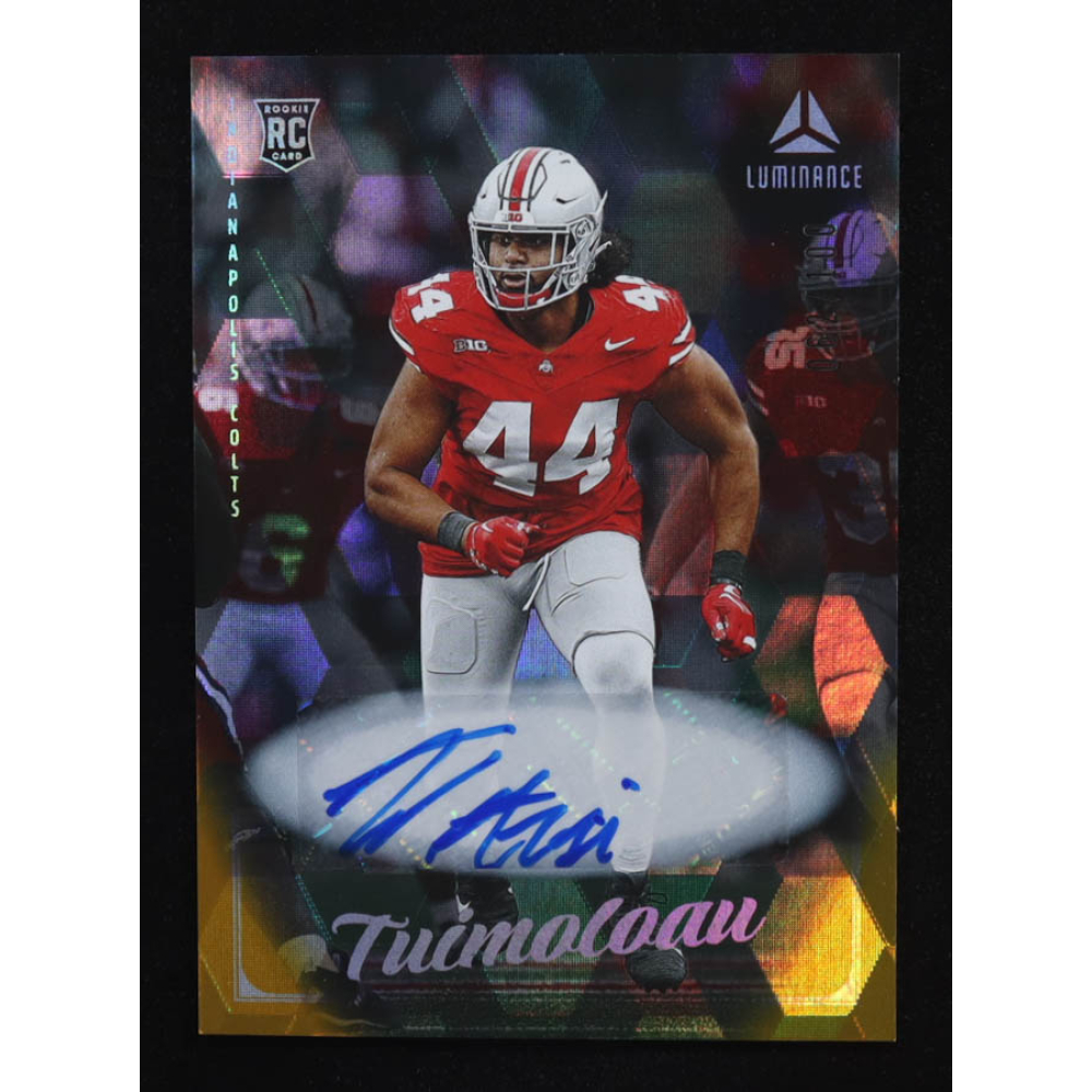 JT Tuimoloau 2025 Panini Luminance Autographs Gold #158 RC #062/100 at PristineAuction.com